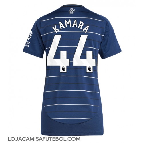 Camisa de Futebol Aston Villa Boubacar Kamara #44 Equipamento Alternativo Mulheres 2024-25 Manga Curta